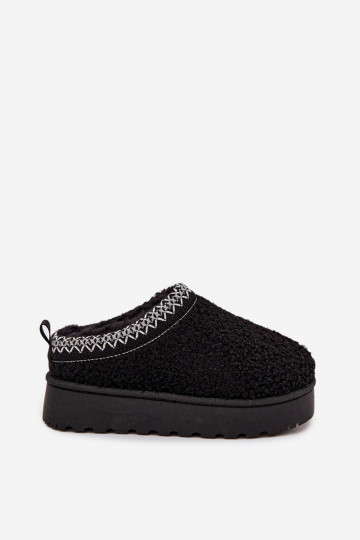 Vaikiški jaunimo sniego batai su ėriuko kailiu, juodi Selathiel