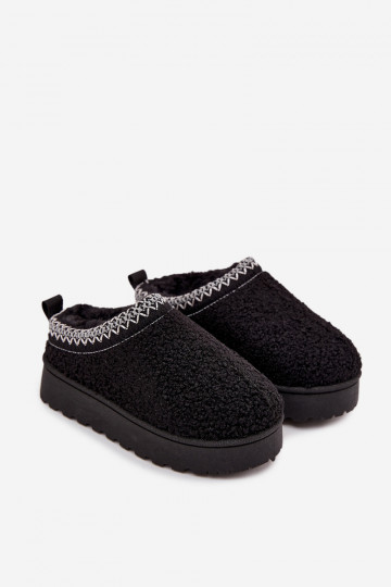 Vaikiški jaunimo sniego batai su ėriuko kailiu, juodi Selathiel 2