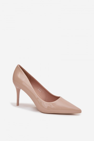 „Jadira“ smėlio spalvos lakuotos odos smailiomis nosimis moteriški aukštakulniai 2