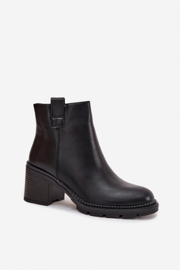 „Alvena“ juodi moteriški aulinukai iki kulkšnių iš eko odos su aukštakulniais 2