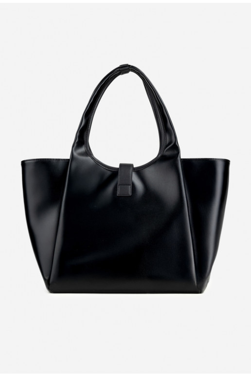 NOBO BAG6010-020 juodas pirkinių krepšys su sagtimi