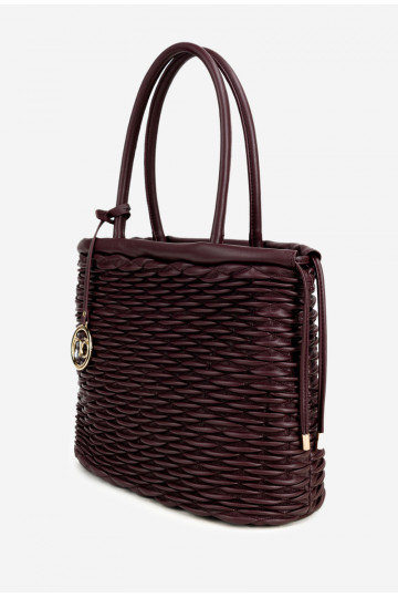 NOBO BAG5940-005 Burgundiško vyno spalvos pirkinių krepšys