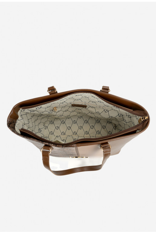 NOBO BAG5740-M17 gyvūnų rašto pirkinių krepšys rudas