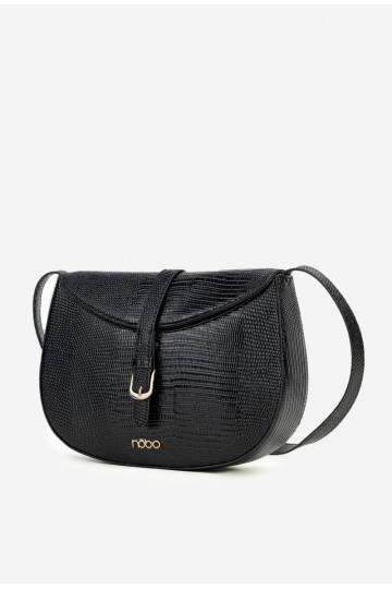 NOBO BAG5780-M20 juodas reljefinis krepšys per petį