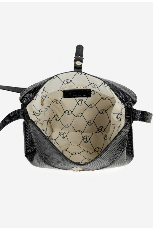 NOBO BAG5780-M20 juodas reljefinis krepšys per petį