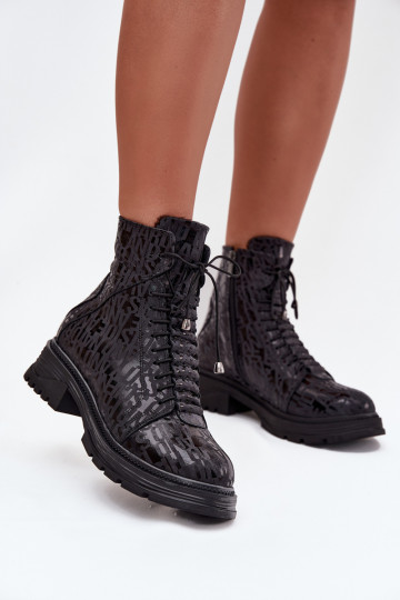 Moteriški odiniai aulinukai iki kulkšnių, izoliuoti, su užtrauktuku, „Artiker 57C2257“, juodi