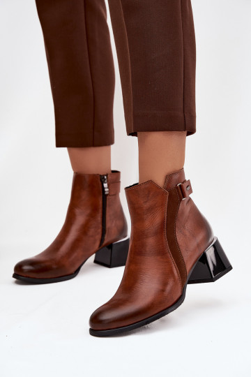 „Zazoo 60563“ rudi moteriški odiniai aulinukai su kulniuku