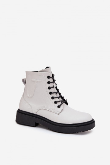 Sergio Leone BT25248-S moteriški aulinukai iki kulkšnių, balti iš natūralios odos 2