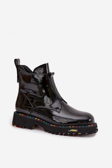 Moteriški lakuotos odos aulinukai su pašiltinimu Artiker 57C0166 juodi 2