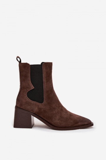 Artiker 57C0047 rudi odiniai zomšiniai moteriški aulinukai iki kulkšnių 2