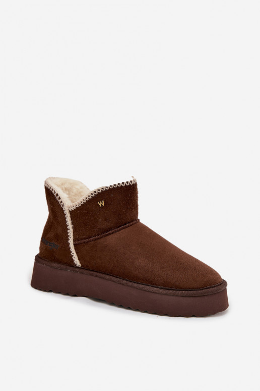 Moteriški platforminiai sniego batai Wrangler 20253093.IKU šokolado spalvos
