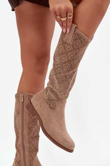 Moteriški ažūriniai plokščiapadžiai aulinukai S.Barski HY52-534 smėlio spalvos