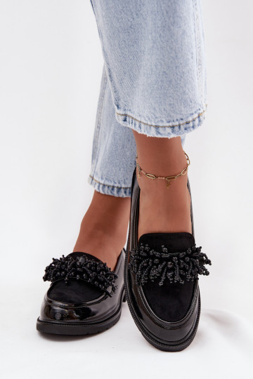 Moteriški lakuotos odos mokasinai S.Barski HY52-369B juodi