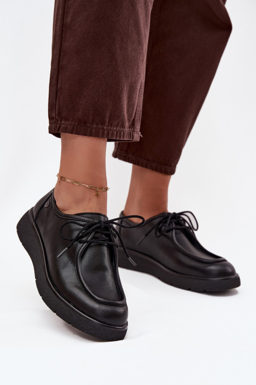 Maciejka K7189-01 juodi moteriški odiniai žemakulniai bateliai