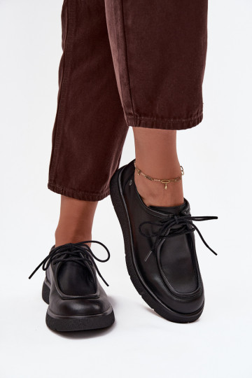 Maciejka K7189-01 juodi moteriški odiniai žemakulniai bateliai