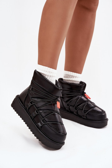 D.Franklin DFSH370020 moteriški platforminiai sniego batai juodi