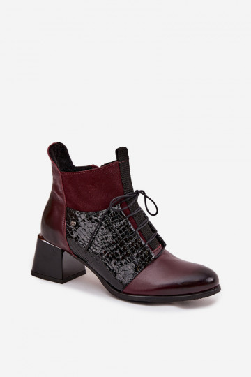 Zazoo 60503 bordo spalvos odiniai aulinukai su kulnais 2