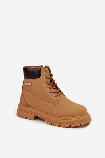 Moteriški pašiltinti žygio batai su užtrauktuku „Selinda“ Camel spalvos 2