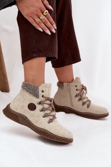 Šviesiai smėlio spalvos moteriški izoliuoti žygio batai „Zenaya“