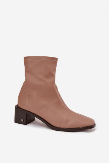 Vinceza 23-10791 smėlio spalvos moteriški aukštakulniai aulinukai iki kulkšnių 2