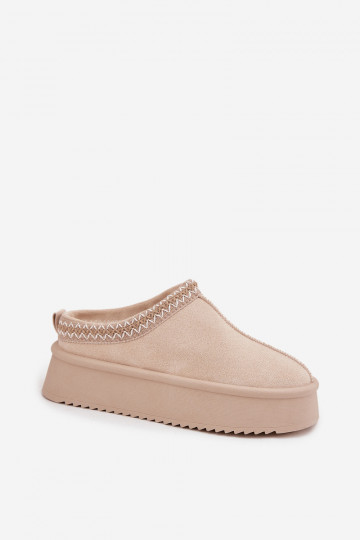 Moteriški šviesiai smėlio spalvos siuvinėti „Pristina“ sniego batai 2