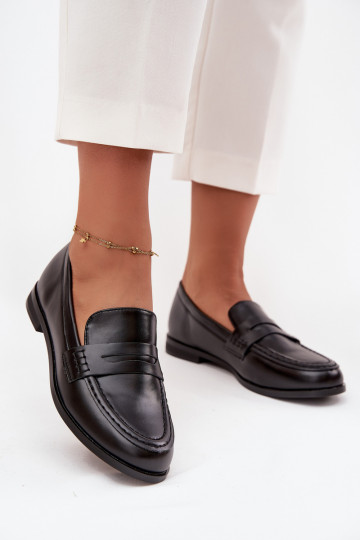 Moteriški juodi „Bessina“ eko odos mokasinai