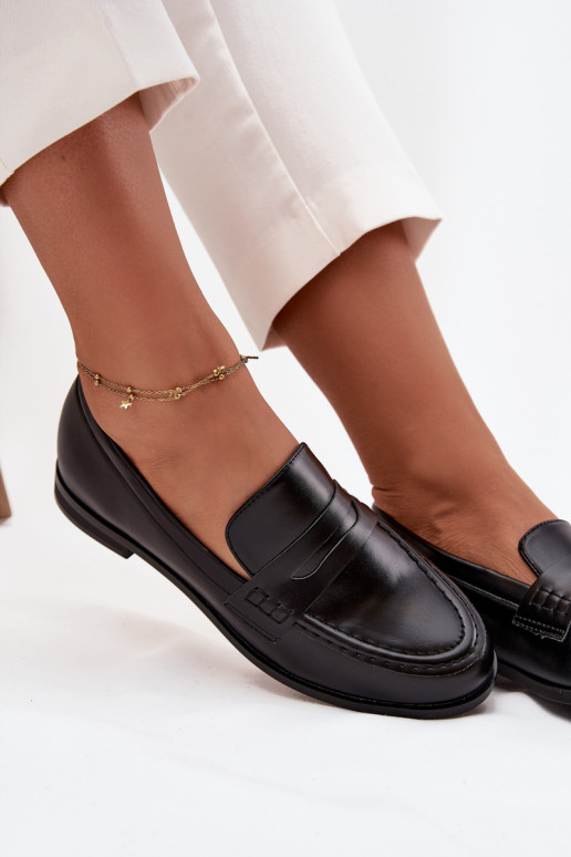 Moteriški juodi „Bessina“ eko odos mokasinai