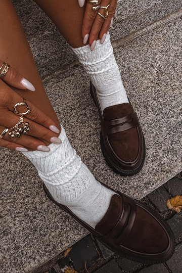 Moteriški šokolado spalvos „Cailen“ ekologiškos odos mokasinai 2