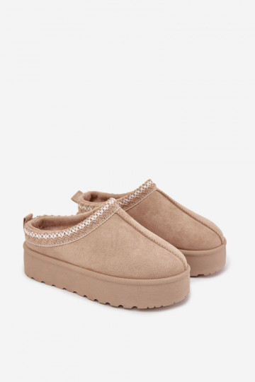 Vaikiški jaunimo sniego batai su siuvinėjimu ant platformos, smėlio spalvos, „Jolisse“ 2