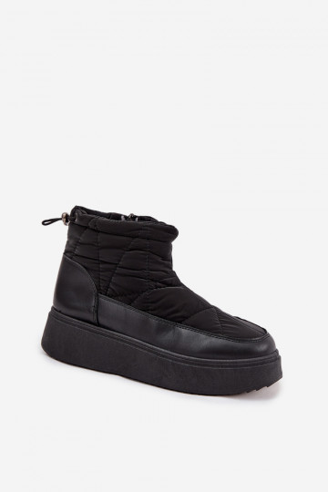 Moteriški sniego batai ant platformos, su kailio pamušalu, juodi Tahlira rašto 2