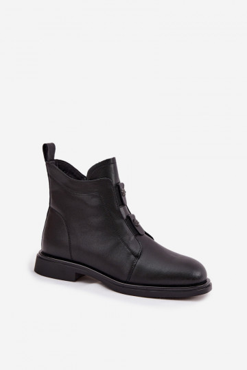 D&A MK52-026 moteriški odiniai aulinukai iki kulkšnių, juodi 2