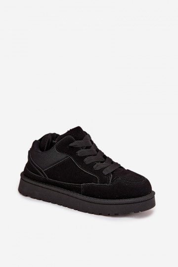 Moteriški sportbačiai su kailiuku, juodi Cyrissa 2