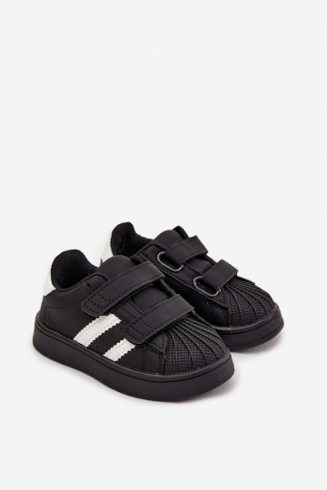 Vaikiški sportbačiai iš eko odos, juodi, „Renel“ 2