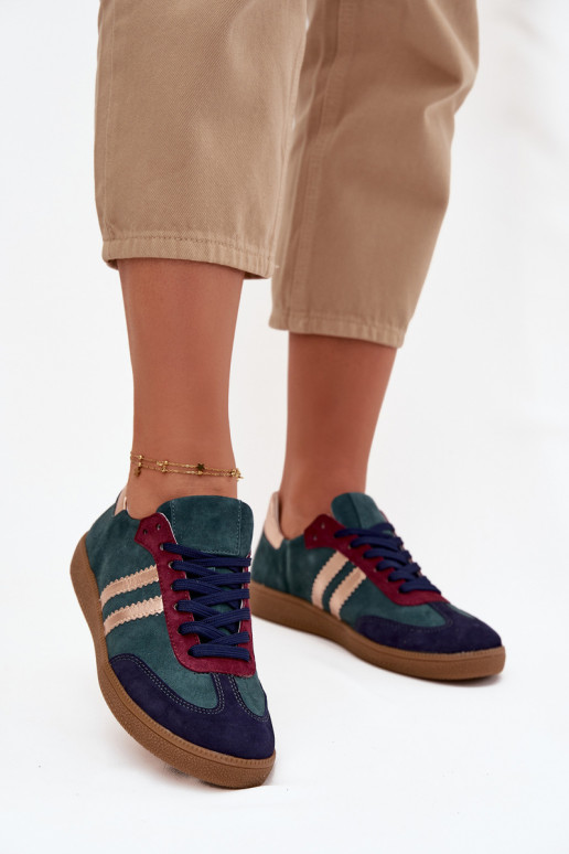 „Zazoo N1068“ moteriški zomšiniai žemakulniai sportbačiai, žalios spalvos