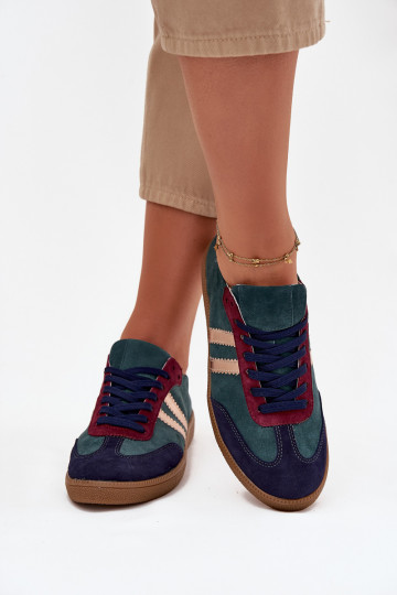 „Zazoo N1068“ moteriški zomšiniai žemakulniai sportbačiai, žalios spalvos