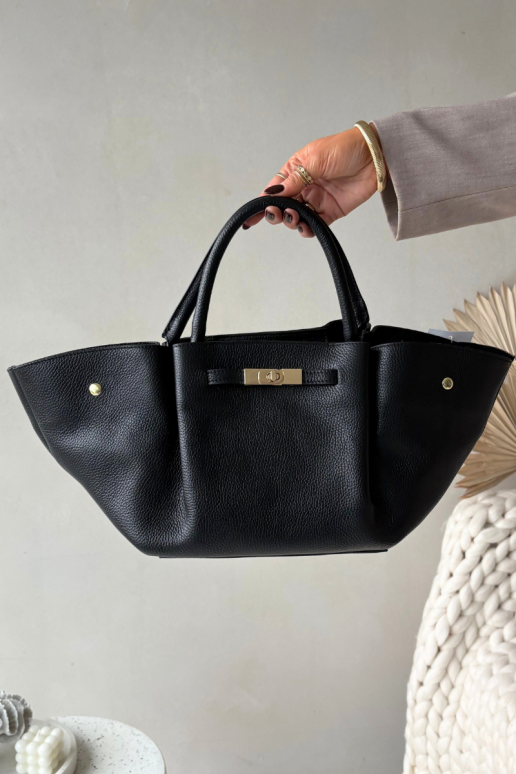 Fiorenza juoda natūralios odos rankinė