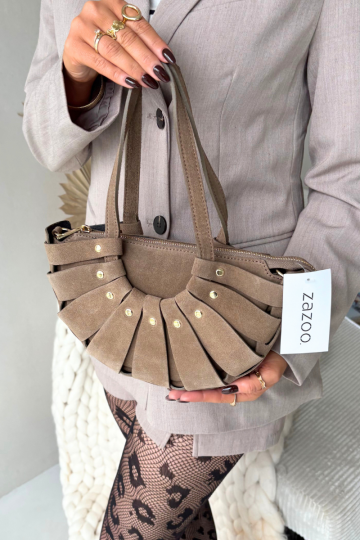 Marivane natūralios zomšos smėlio spalvos rankinė