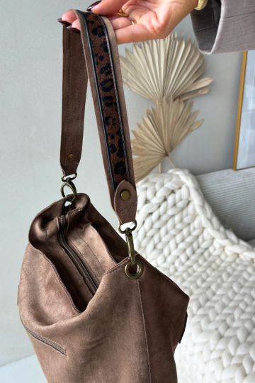 Smėlio spalvos Deliane Eco zomšos krepšys