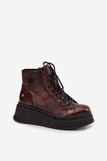 Maciejka 06309-32 metalinio rudumo odiniai aulinukai ant storos platformos 2