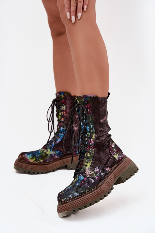 Moteriški odiniai aulinukai iki kulkšnių Maciejka 06203-39 daugiaspalviai