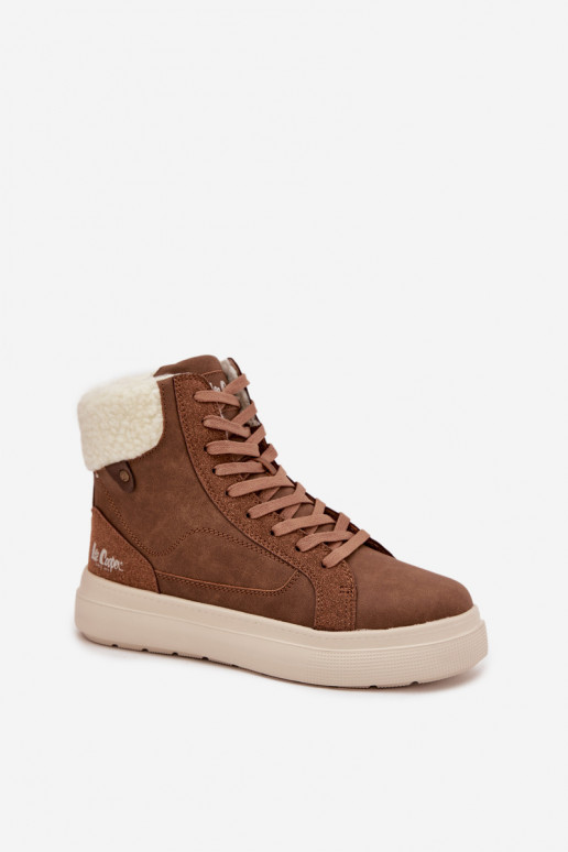 Lee Cooper moteriški žieminiai batai su avikailio pamušalu LCJ-25-01-3735 rudi