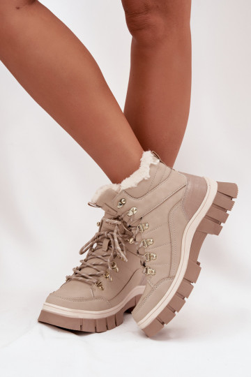 Lee Cooper moteriški izoliuoti žygio batai LCJ-25-31-3910 smėlio spalvos