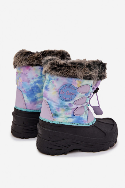 Lee Cooper LCJ-25-10-3778 violetiniai mergaitiški sniego batai su kailiu ir rankogaliais