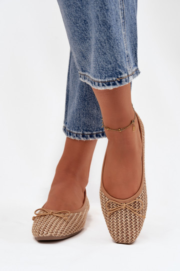 Camel Belirra pinti baleto bateliai su kaspinu