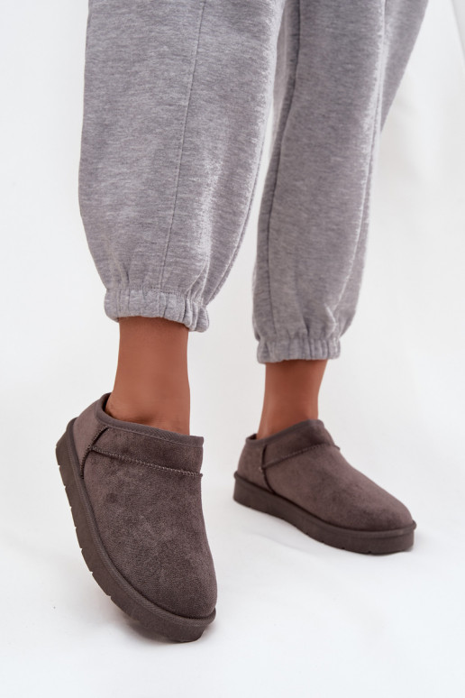 Moteriški sniego batai su kailio pamušalu, tamsiai pilki, „Serenne“