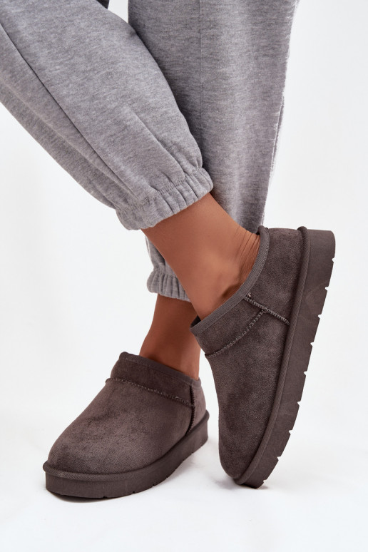 Moteriški sniego batai su kailio pamušalu, tamsiai pilki, „Serenne“