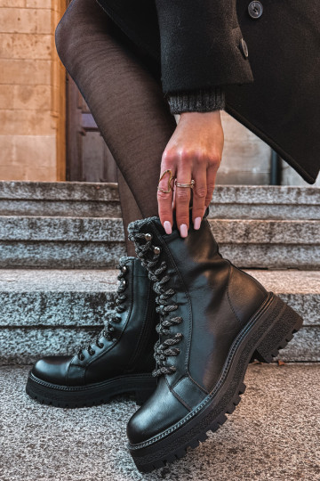 „Bellora“ moteriški ekologiški odiniai žygio batai iš juodų medžiagų 2