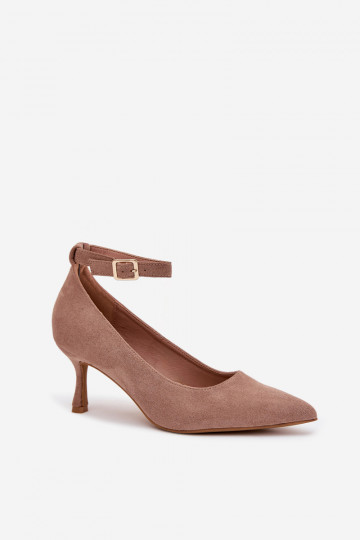 Devoria tamsiai smėlio spalvos ekologiškos zomšos bateliai 2