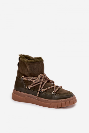 Moteriški sniego batai su raišteliais tamsiai žali Isalisse 2