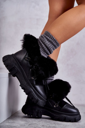 Pašiltinti aulinukai Trappers Black Charles juodi 3
